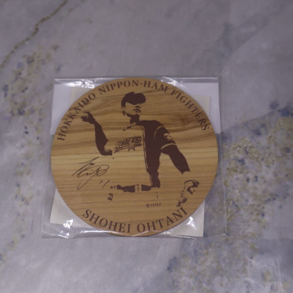 wooden coaster Shohei Ohtani Hokkaido Nippon-Ham Fighters