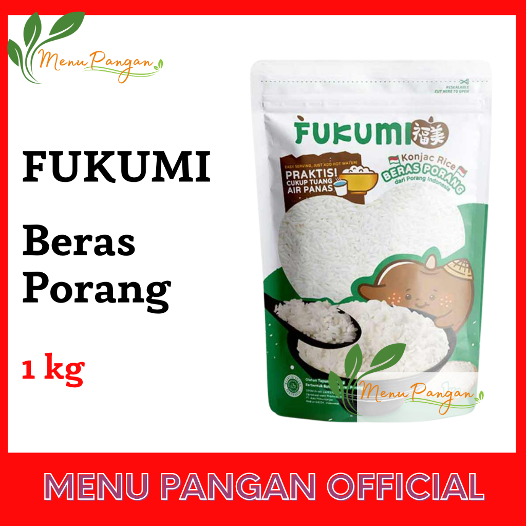 

FUKUMI Beras Porang 1kg - Shirataki/Konjac Rice - Beras Instant Kesehatan Rendah Gula, Atasi Diabetes, Diet, Jantung dll