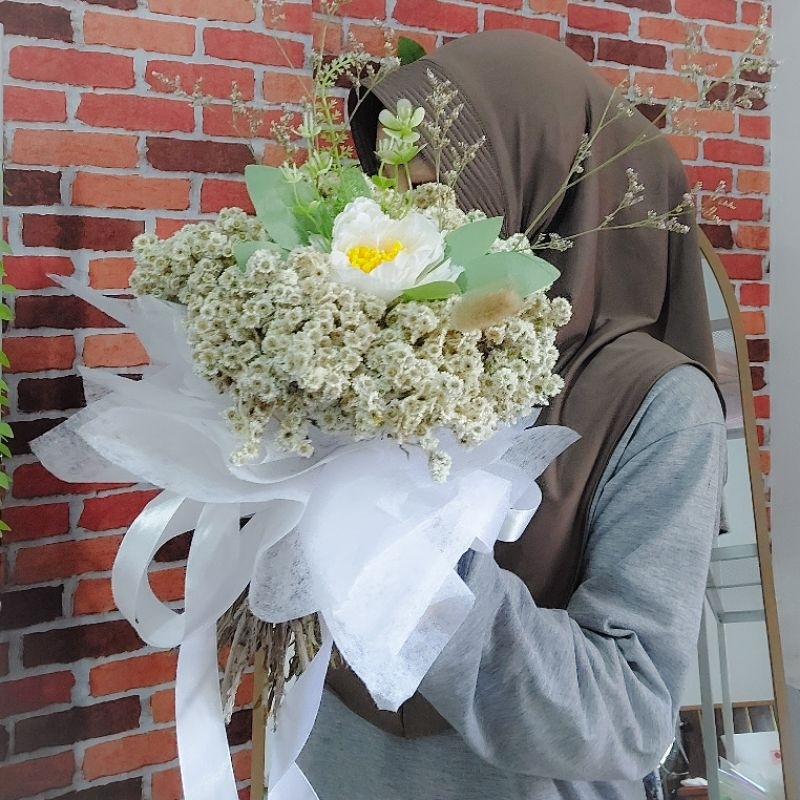 wedding bouquet edelweiss buket pernikahan handbouquet rustic