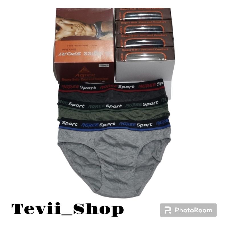 Celana Dalam Pria Agree Sport M L XL XXL ( 3 PCS )