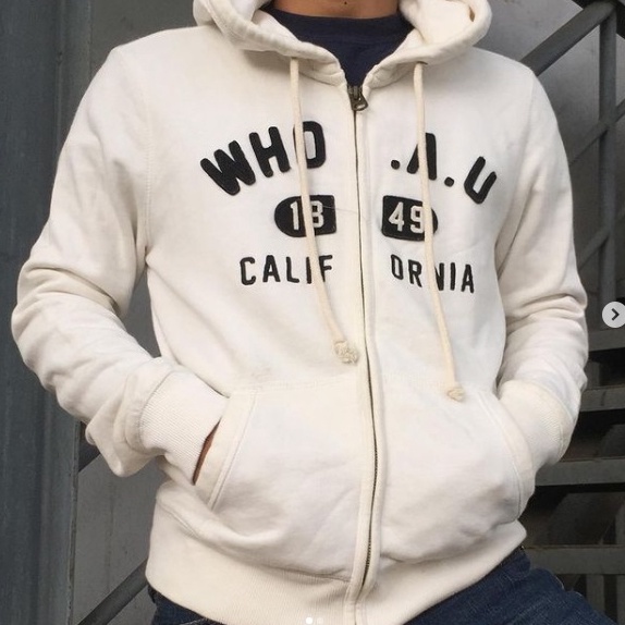 ART X45B Jaket Hoodie WHOAU California 1849 Zipper Cream Pria Wanita Premium Quality