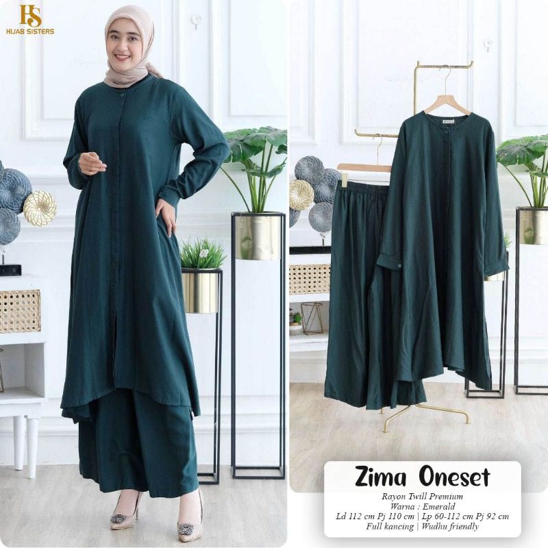ZIMA ONE SET TUNIK RAYON TWILL POLOS BY HIJAB SISTER (LD 112)