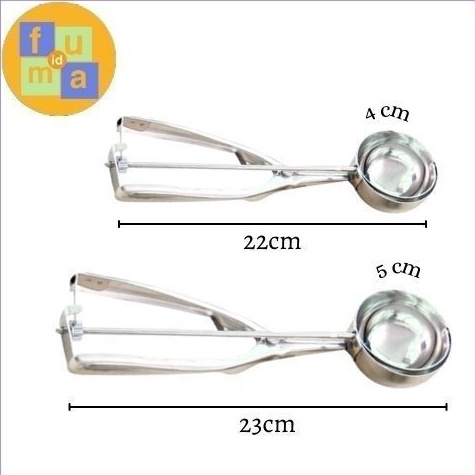 Paket Ekslusif Sendok Es Krim Ice Cream Scoop Stainless Steel  Scoop Ice Cream 5cm  6cm  Alat Skop E