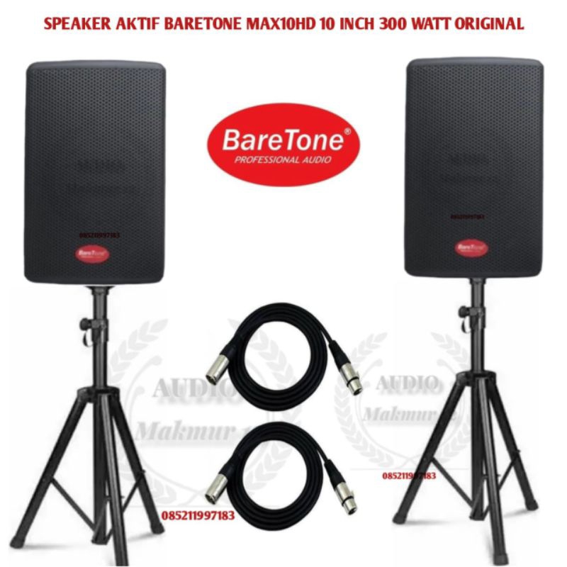 Speaker Aktif Profesional Baretone MAX10HD MAX 10HD 10 Inch Aktif 300×2 Watt Original Garansi Resmi 
