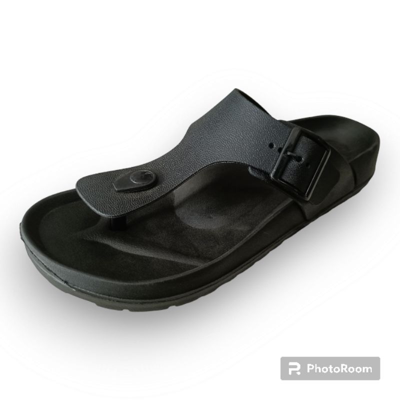 SANDAL SLOP PAYLON SANDAL PRIA POLOS HITAM