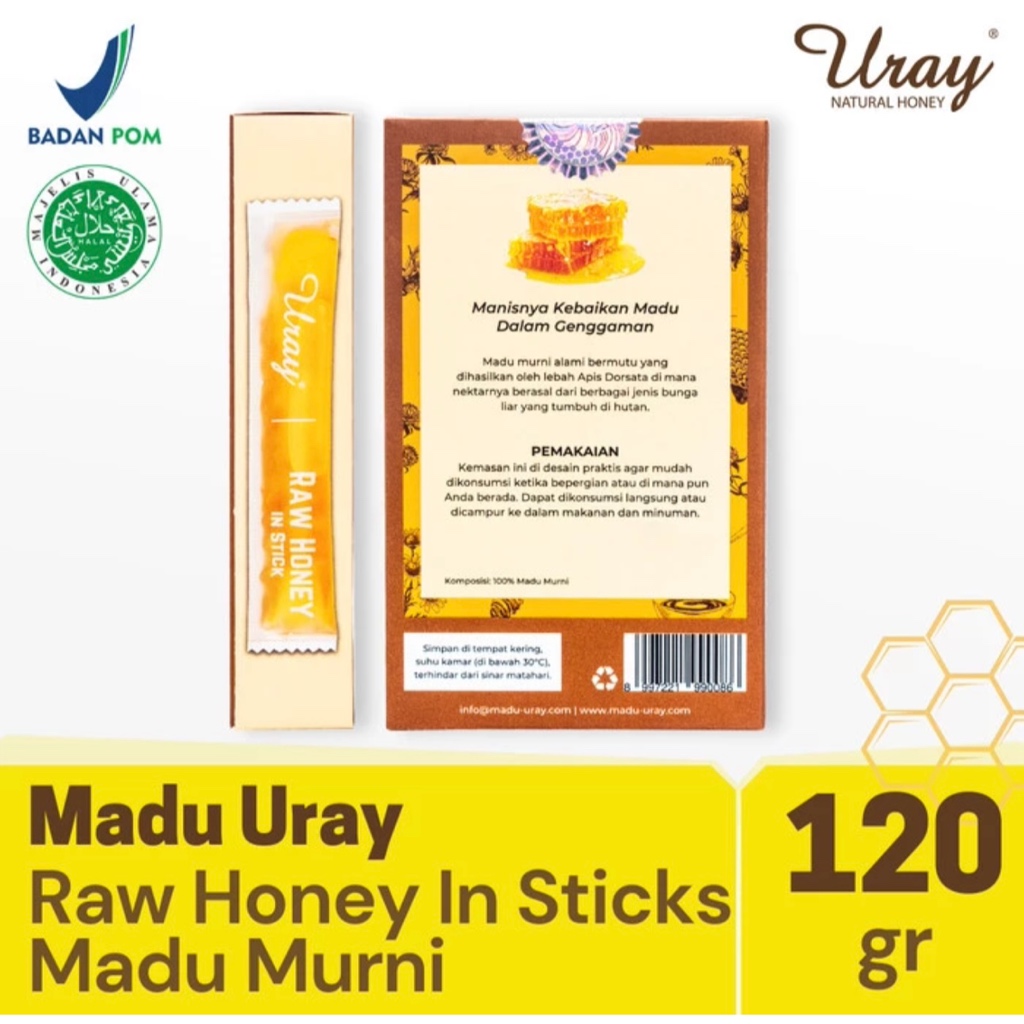 

RB MADU URAY Sticks 120 gr Natural Honey Sachet 100% Madu Hutan Murni