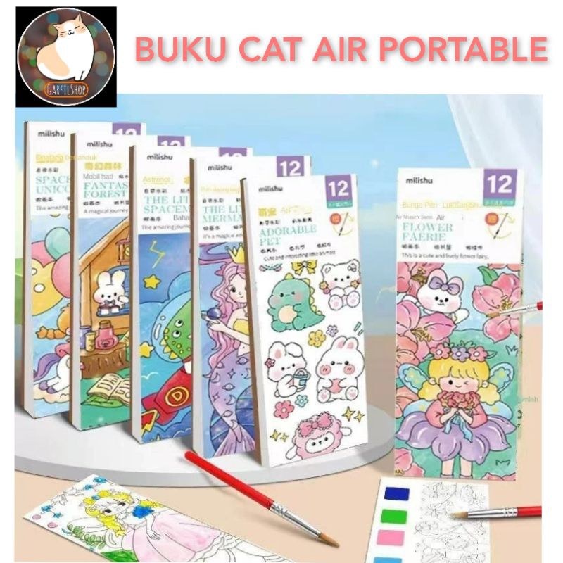 

Buku cat air portable, lukisan cat air, DIY cat air