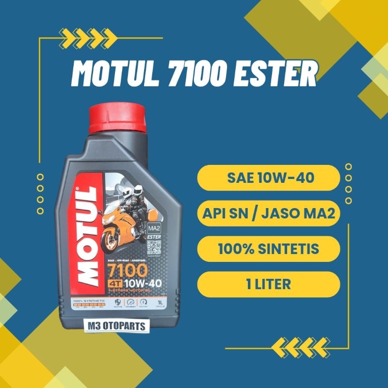 Motul 7100 10W/40 Ester | 1 Liter - Oli Motor Sport Sintetis