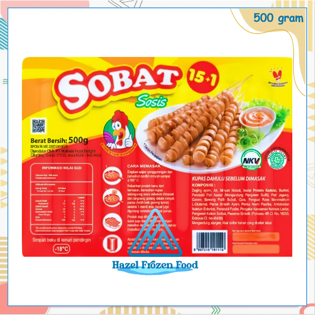 

Sobat Sosis Ayam Long 500 g Frozen Food Karawang