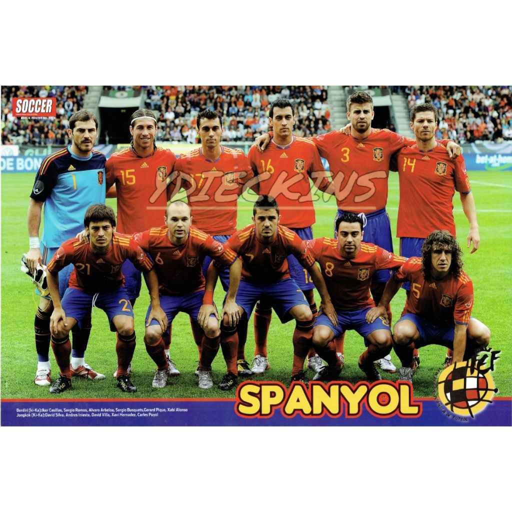 Koleksi Hobi Bola Poster Tabloid Soccer TimNas Spanyol 2010