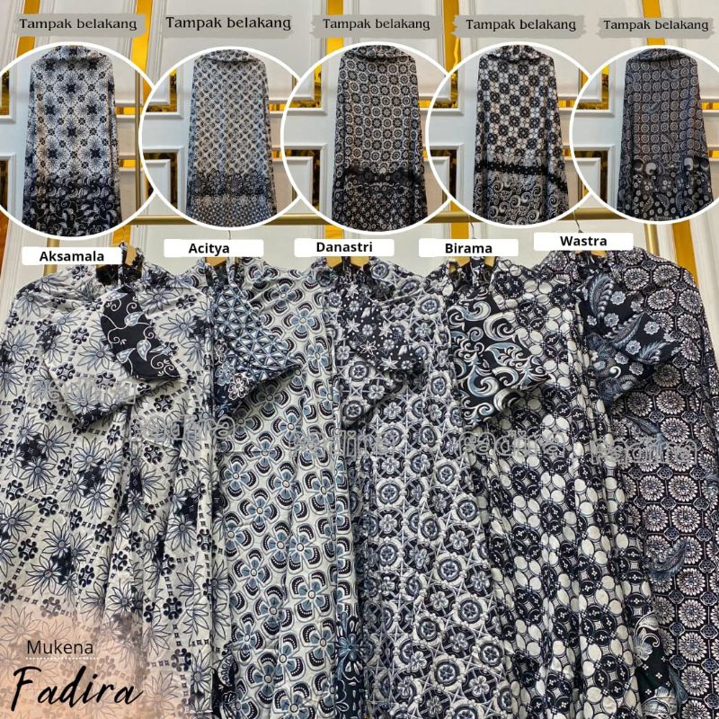 Mukena Fadira motif batik hitam manis standar dewasa rayon super