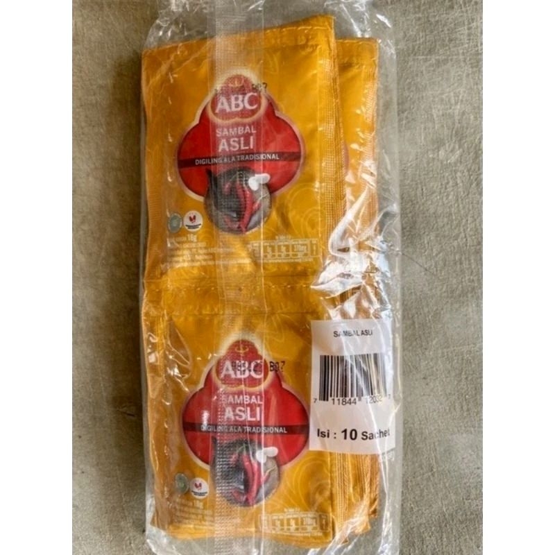 

10pcs Saus Sambal ABC Sachet 18Gr kemasan 1000