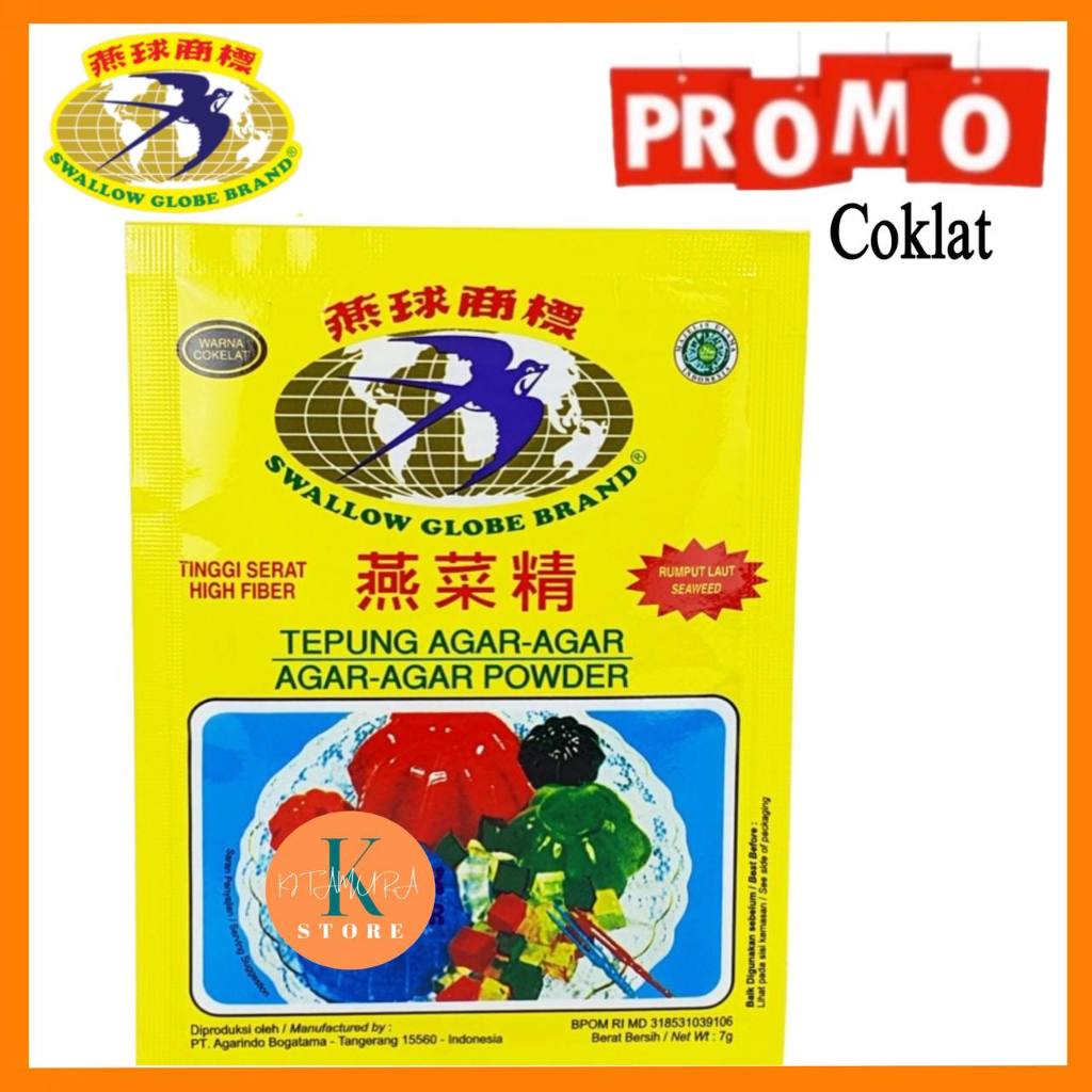 

SWALLOW GLOBE agar agar powder 7gr Coklat Kemasan Sachet