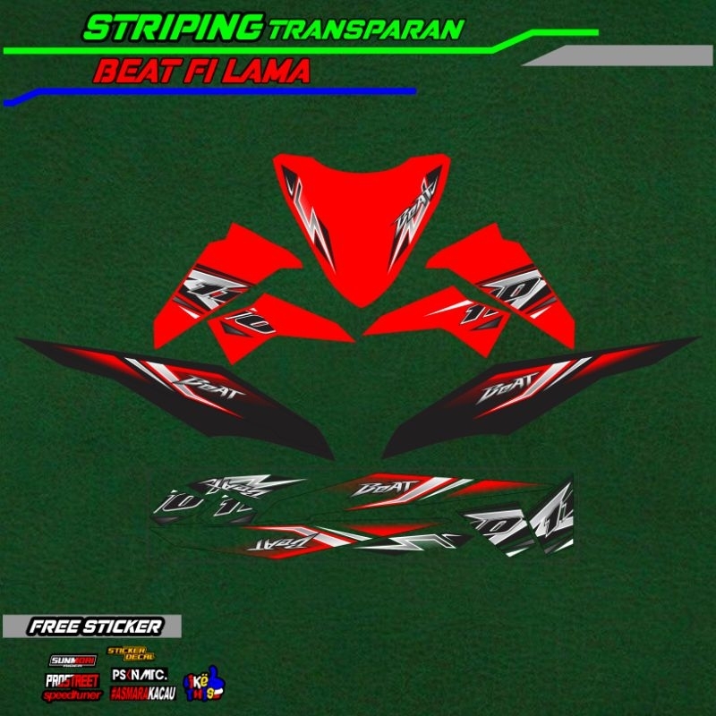 striping stiker transparan beat fi /striping beat fi transparan motif vietnam