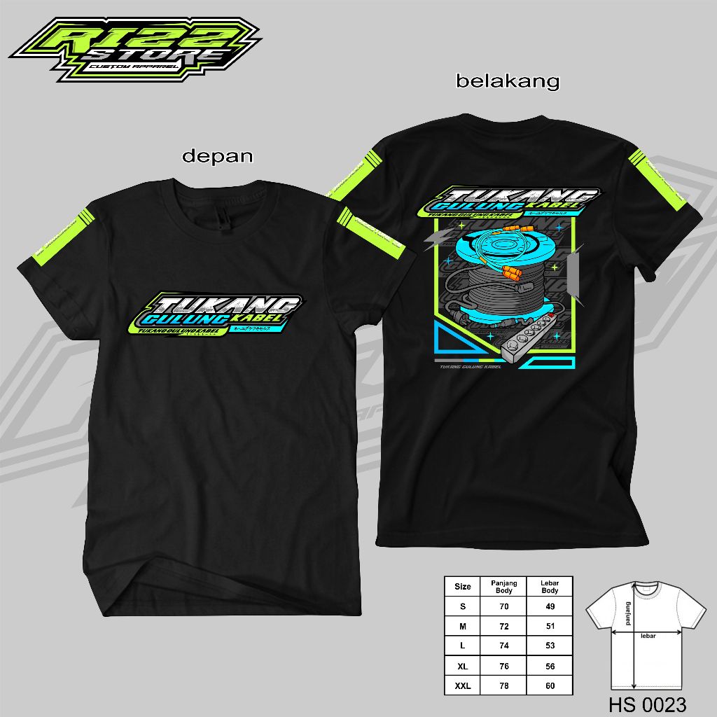 Kaos Sound System Audio Tukang Gulung Kabel - Baju sound system operator unisex keren