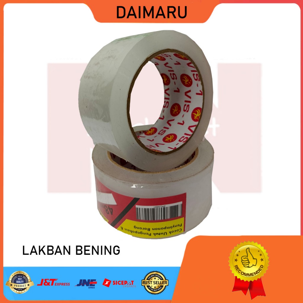 

LAKBAN BENING VIS-1 LAKBAN SEAL TAPE ISOLASI BESAR SOLASI STATIONARY STATIONERY ALAT TULIS SEKOLAH KANTOR
