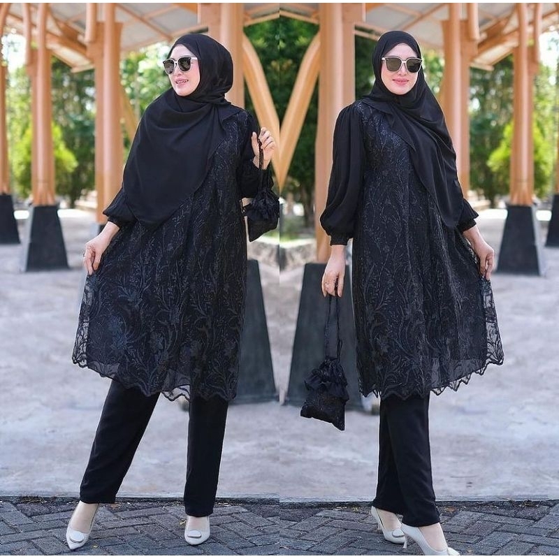 baju gamis terbaru jumbo lebaran couple wanita kondangan