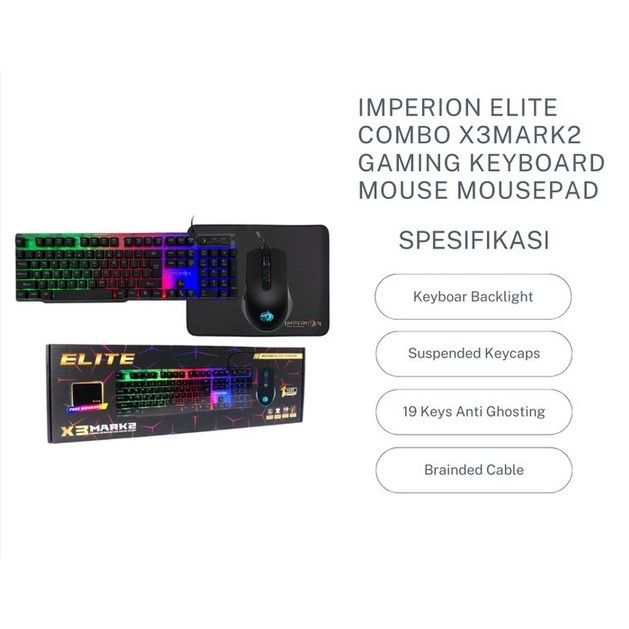 Keyboard Mouse Gaming RGB Mechanical Imperion ELITE X3 MARK 2