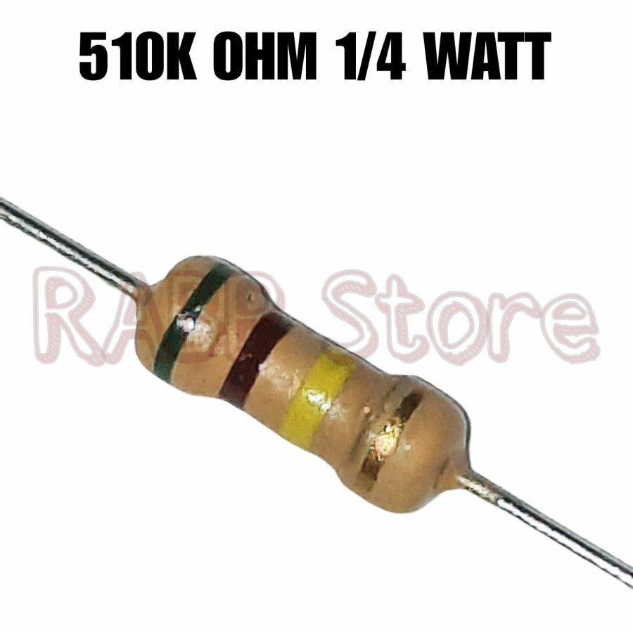 100X RESISTOR 510K OHM 1/4W - DAPAT 100 PCS RESISTOR