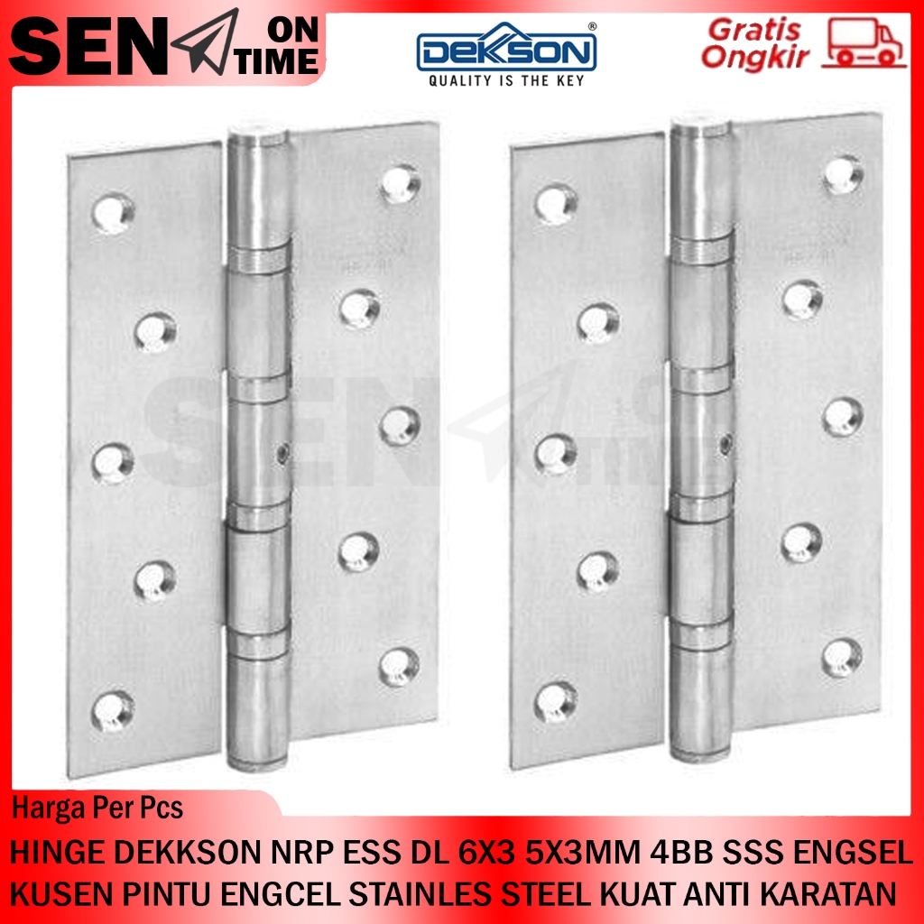 HINGE DEKKSON NRP ESS DL 6X3 5X3MM 4BB SSS ENGSEL KUSEN PINTU ENGCEL STAINLES STEEL KUAT ANTI KARATA