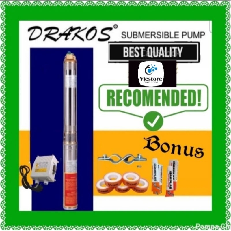 Garansi pompa satelit Drakos 1½ pk submersible celup rendam 1 1/2pk