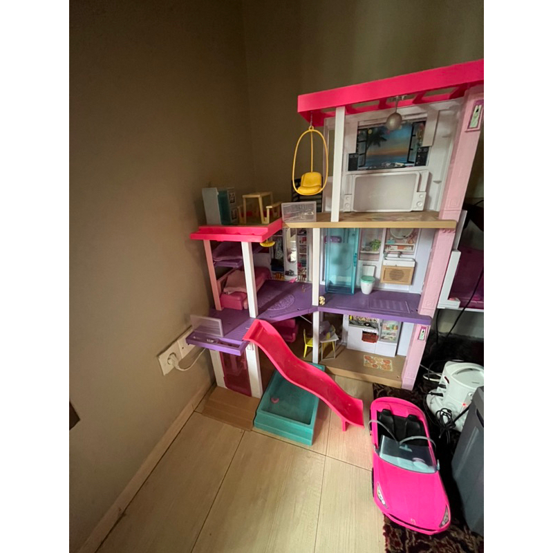 rumah barbie dream house & car preloved