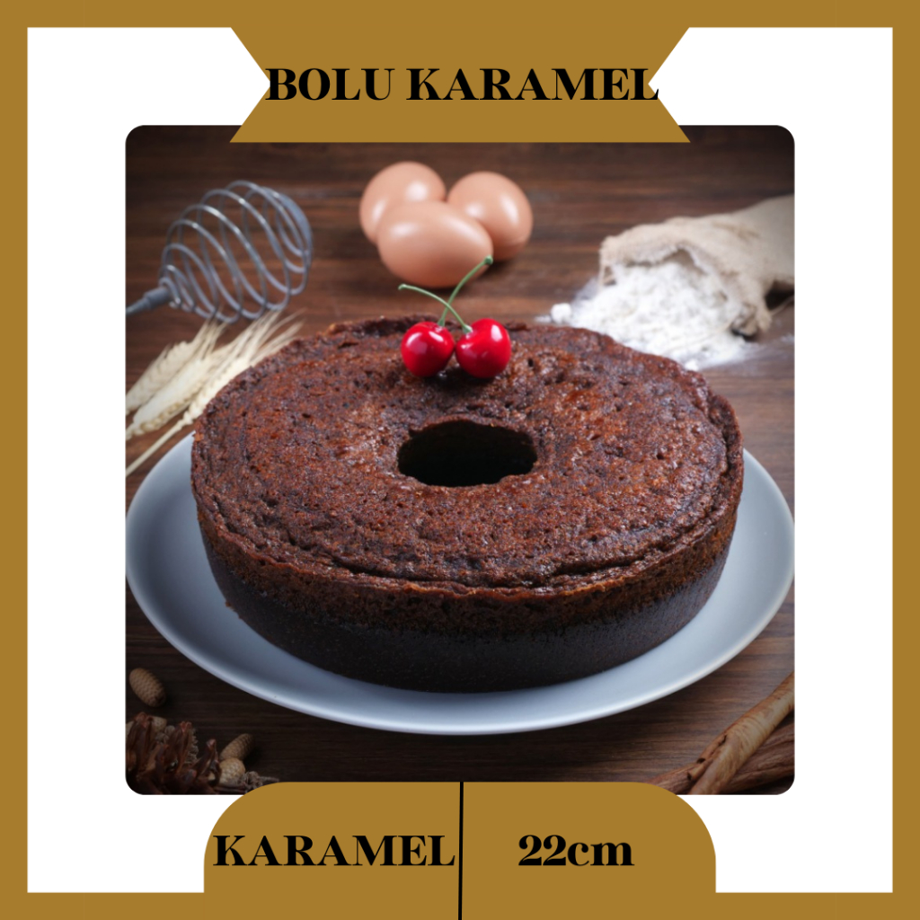 

Kue Bolu Karamel Caramel Cake Kue Sarang Semut (22cm)