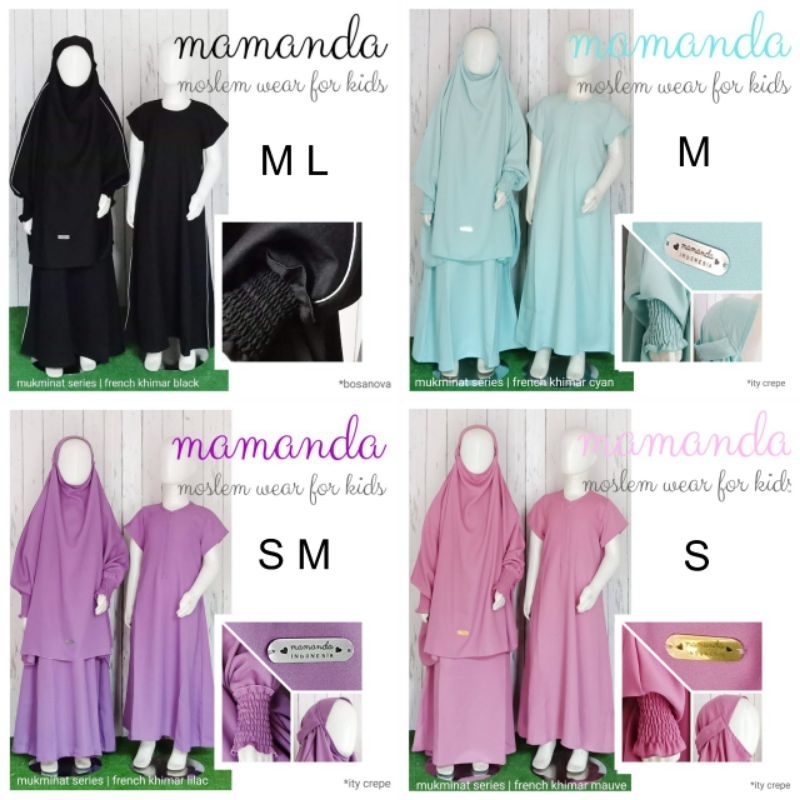 Set Gamis French Khimar Anak by Mamanda - French Khimar Anak - Gamis Set French Khimar