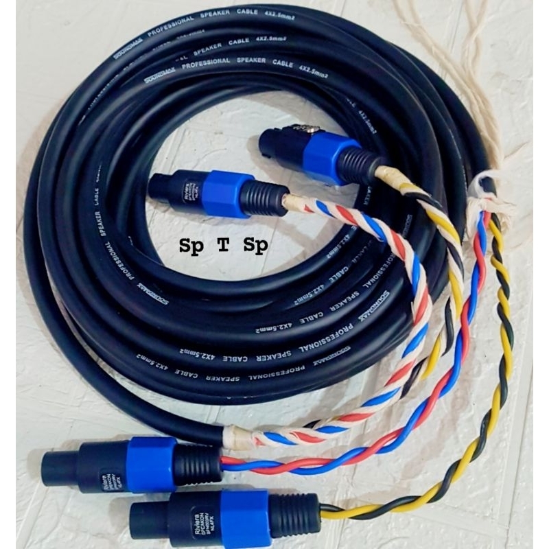 KABEL SPEAKER SPIKER 4x1.5 KABEL JEK SPIKON TO SPIKON 5 METER FULL