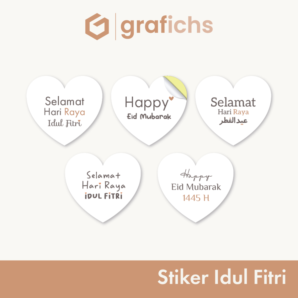 

[84 pcs] Stiker Hati Love Idul Fitri GISI11-15 by Grafichs
