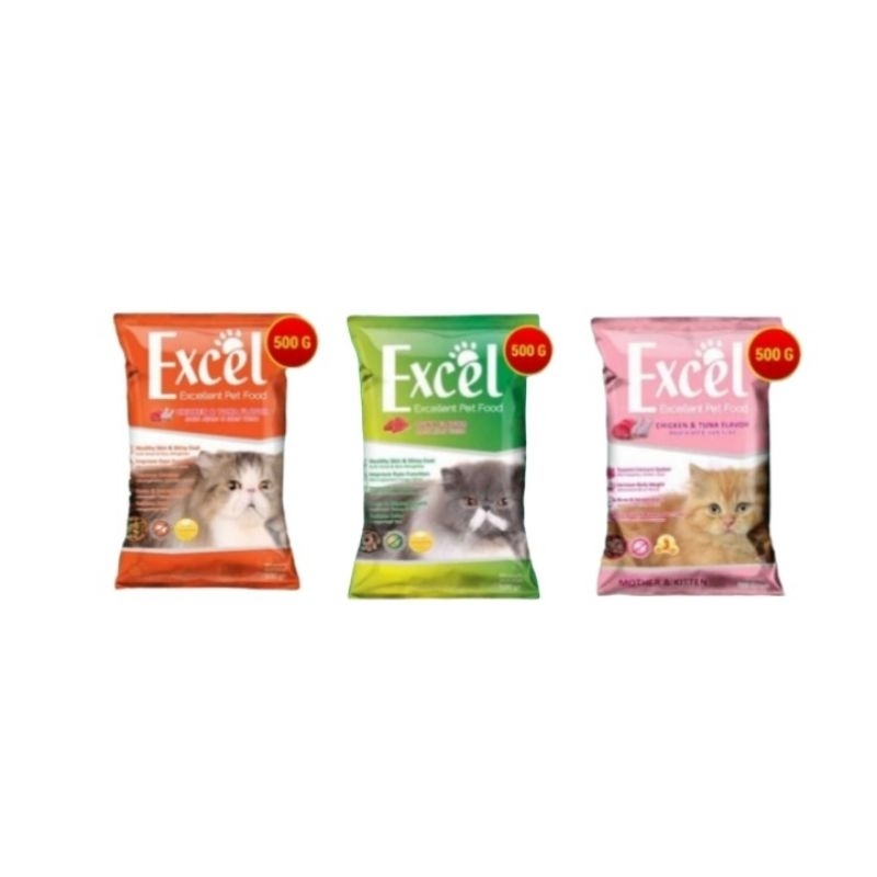 Excel makanan kucing 500gr