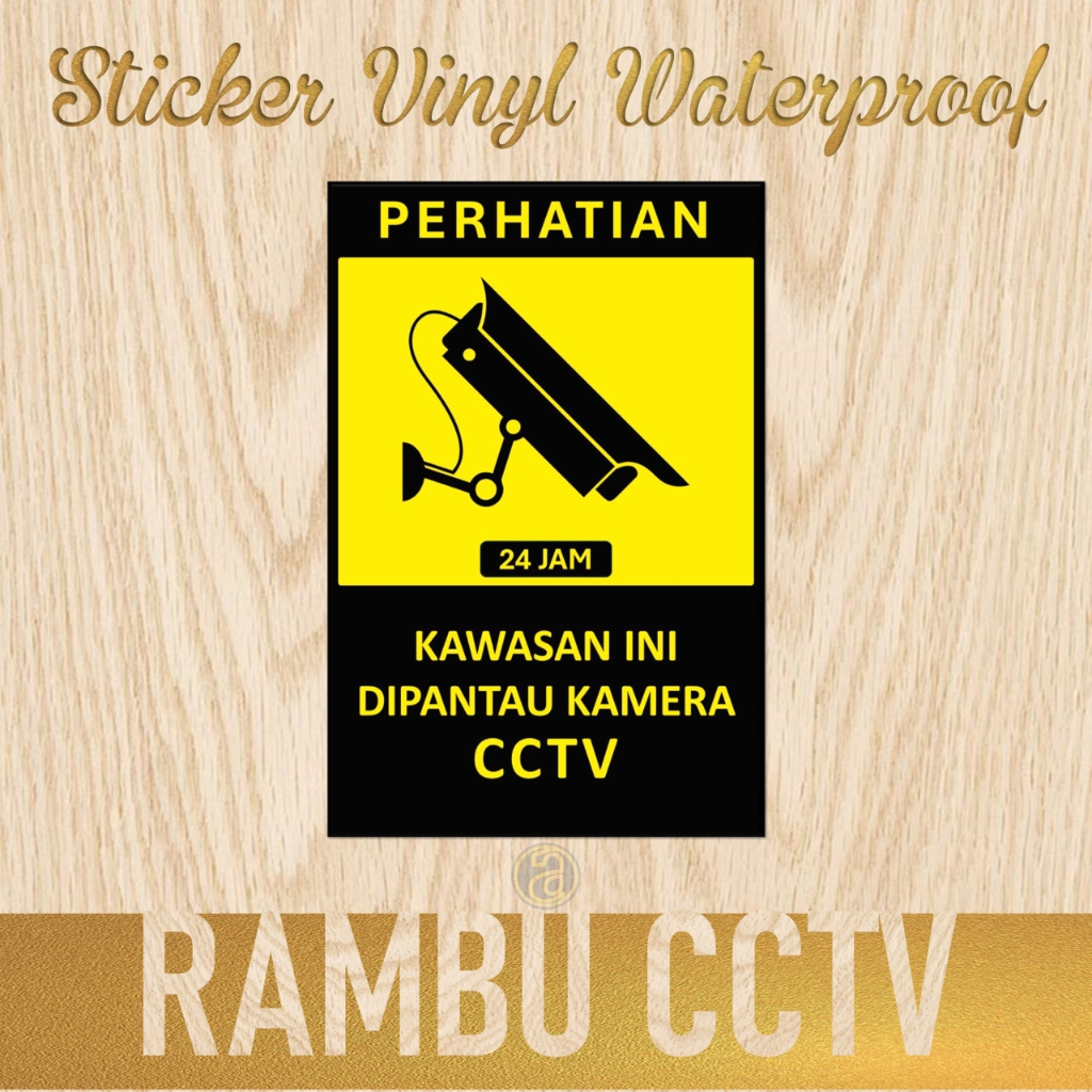 

Stiker CCTV 24 Jam Besar 20x30 cm Sticker Area Ini Diawasi Oleh CCTV Setiker Persegi Besar