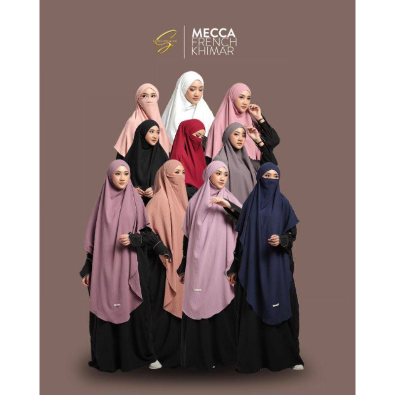 French Khimar Mecca Khimar Syar'i Daily Khimar Niqab Crinkle Premium by Sayra Jilbab Syar'i