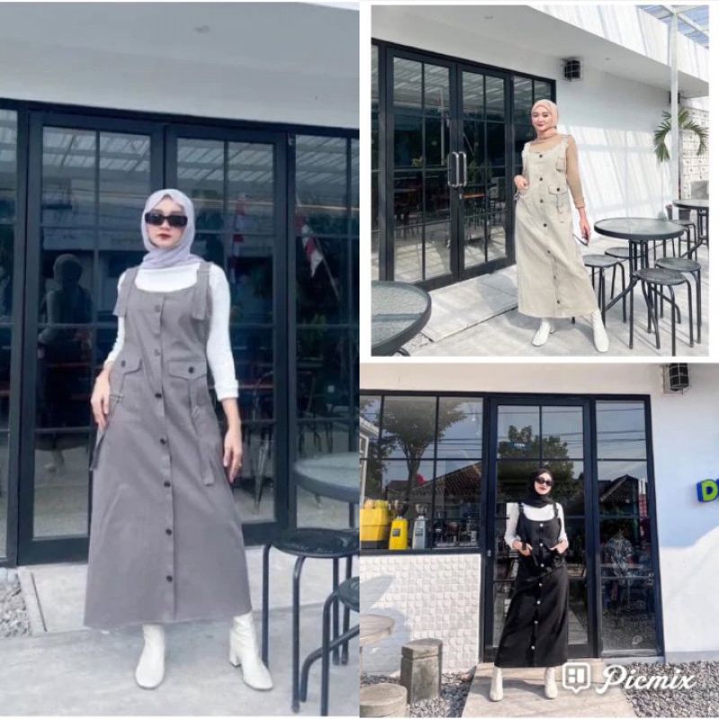 OVERALL TEMI ROK CARGO GAMIS REMAJA KEKINIAN //OVERALL CARGO