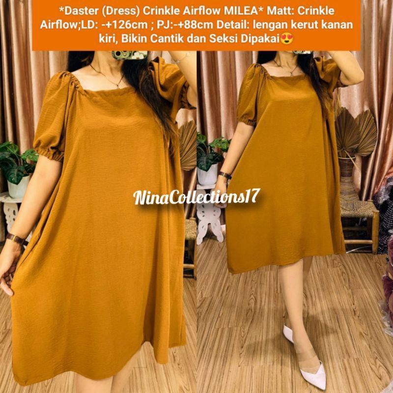 Daster Crinkle Airflow Milea/ Dress Crinkle  / Daster Crinkle /  Dress Crinkle Murah / Daster Crinkl