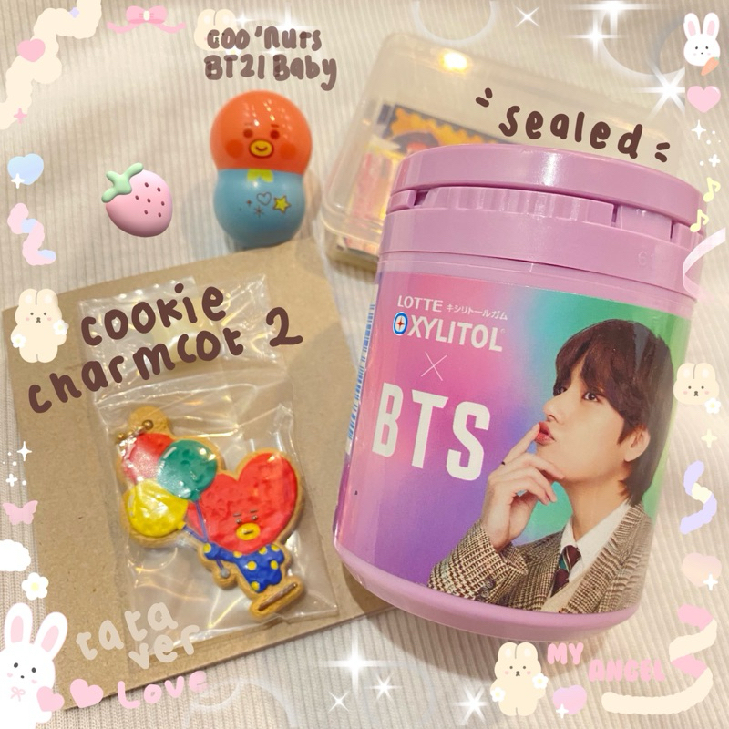 OFFICIAL BTS V TAEHYUNG / XYLITOL BTS V / KEYRING TATA COOKIE CHARMCOT 2 / RM JIN SUGA JHOPE JIMIN V