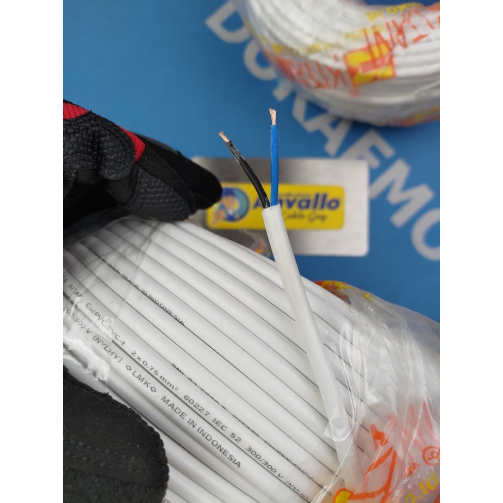 Kabel Listrik NYLHY 2x0,75 Serabut PUTIH - KITANI