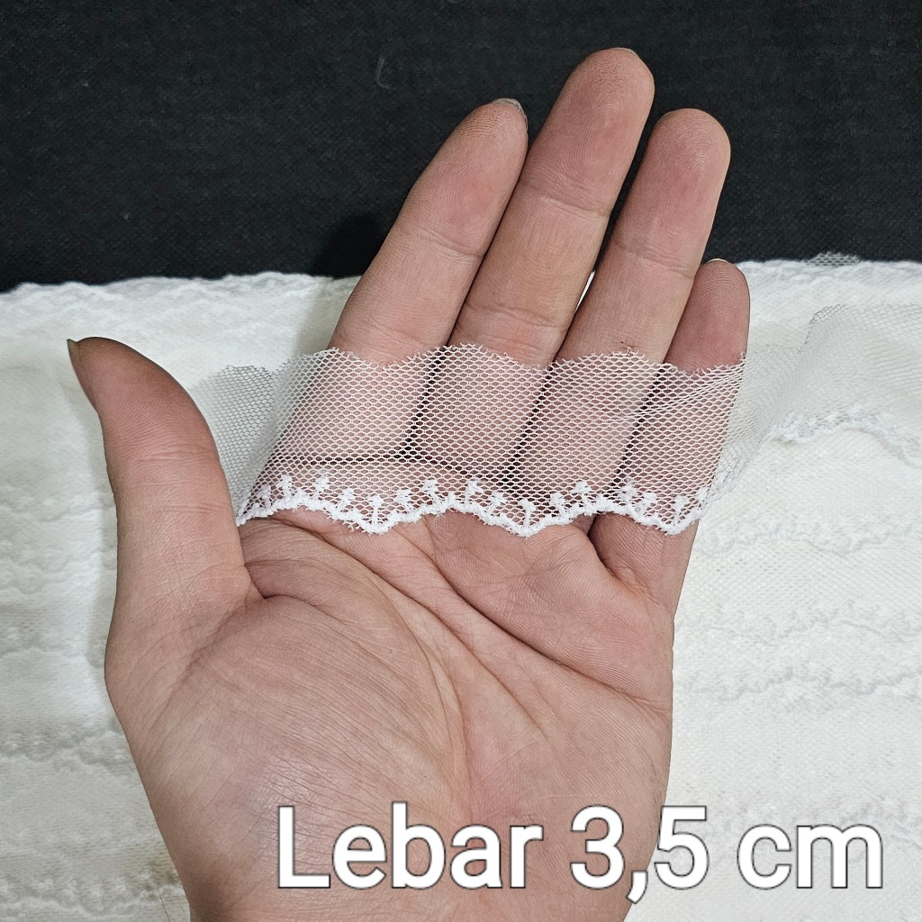 Renda Tile 3,5 cm @15 yard Renda Air Renda Kaca Renda Organdi