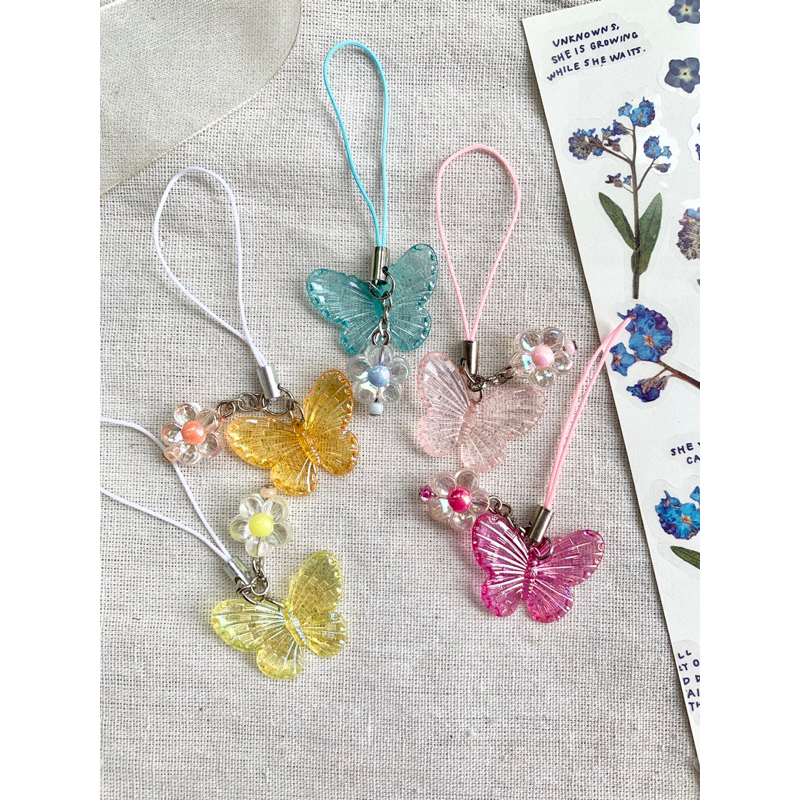 Butterfly Strap / Gantungan HP / Gantungan Kunci / Gantungan Tas / Gantungan Pouch