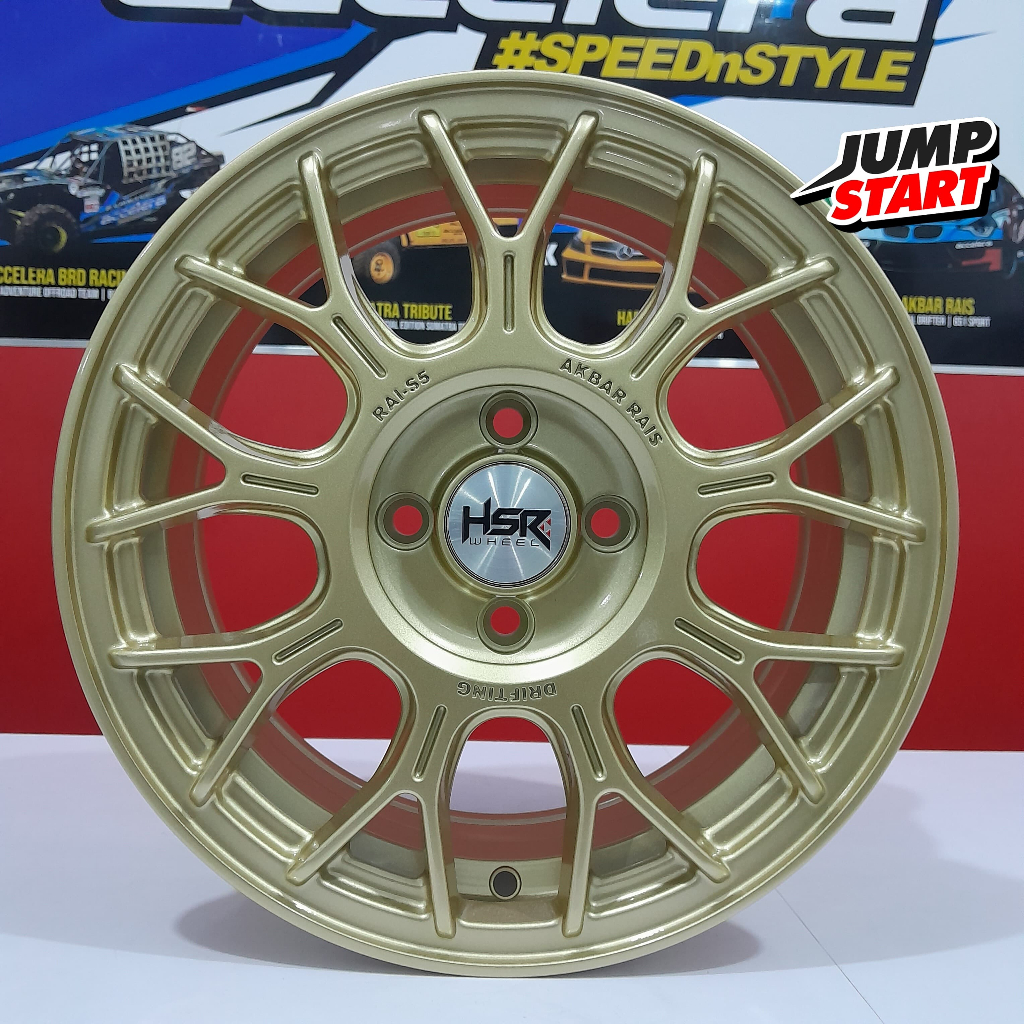 Velg mobil r15 swift ignis mobilio ayla agya Hsr Wheel Rai s5 pcd baut 4x100 lebar 6,5 offset 42 war