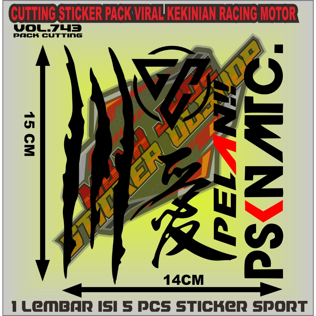 cutting sticker pack kekinian racing motor beat,vario,scoopy,n max,aerox,pcx