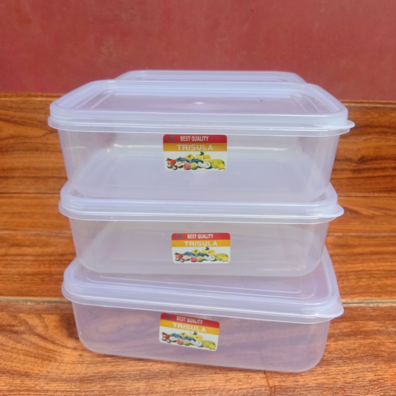 4 pcs toples plastik bening kotak 900ML
