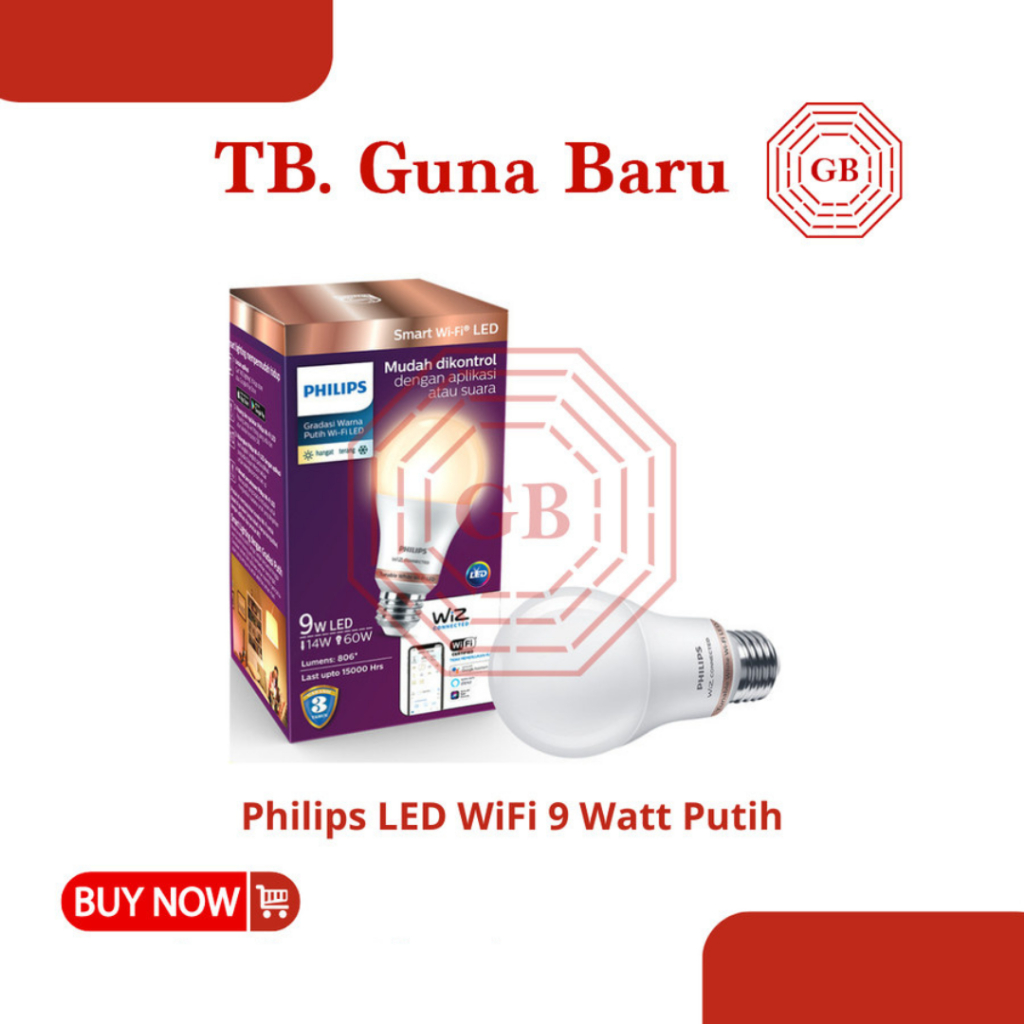 Lampu Philips Smart WiFi LED 9W Tunable White Smart Lamp