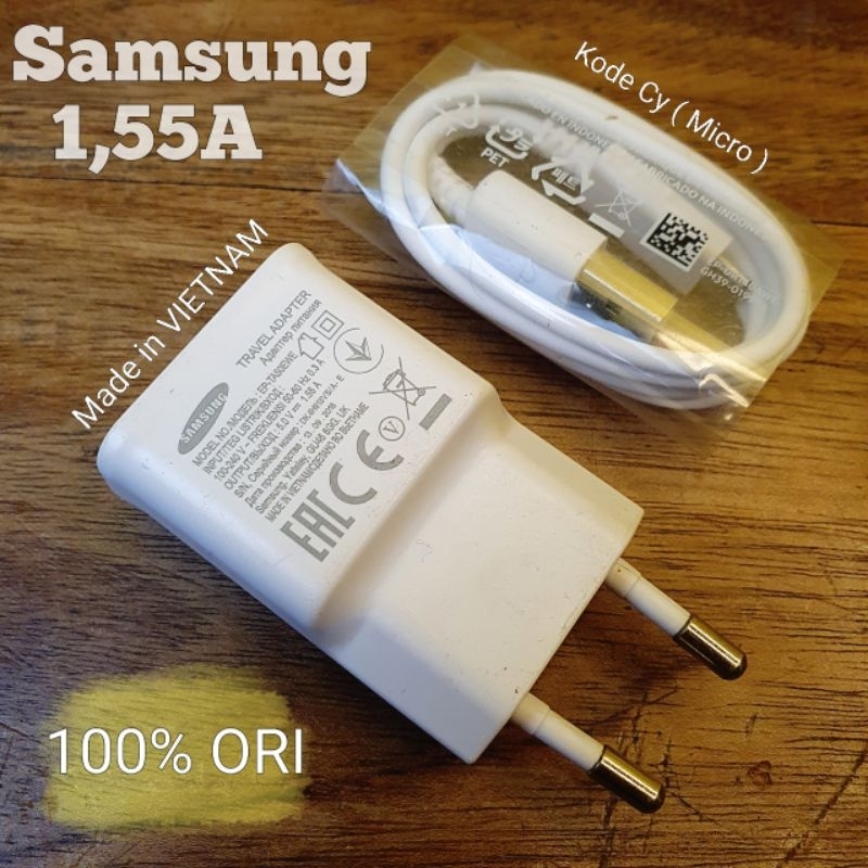 Charger Galaxy Sam 1.55Amper Copotan J8 J7  A7 2018 A6 plus l A5 I A3 TAb A A8 ORIGINAL 100% Bawaan 