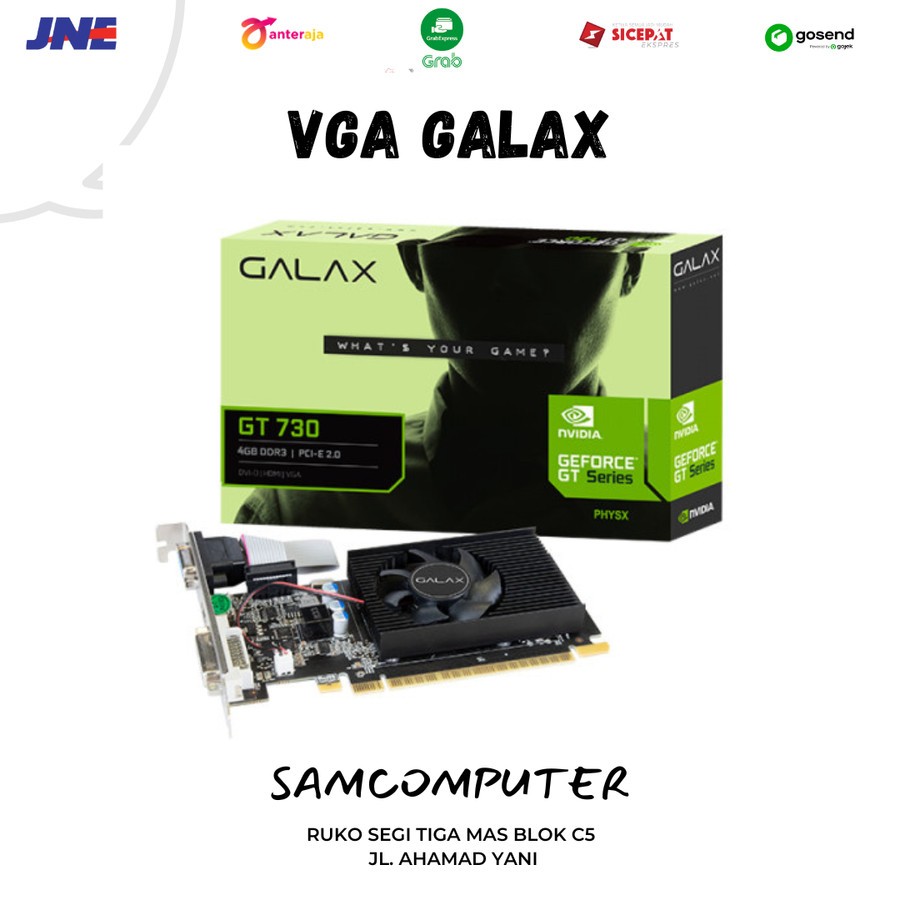 VGA GALAX GT 730 4GB DDR3 128-Bit Low Profile - HDMI/DVI/VGA