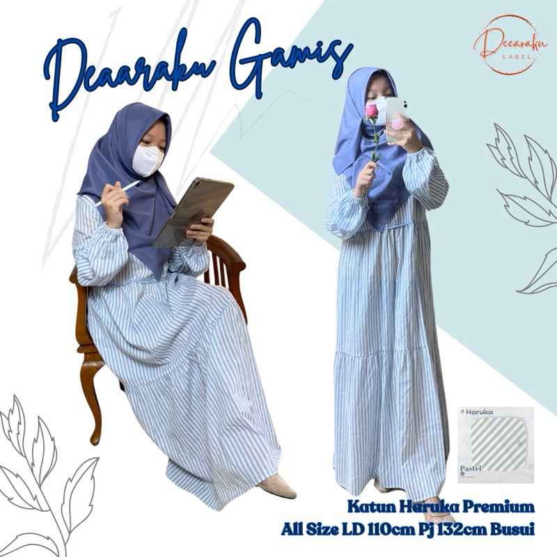 Gamis Ara Salur Biru