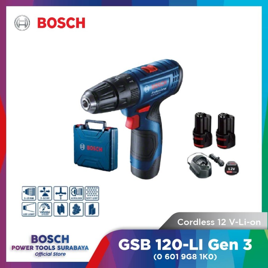 Mesin Bor / Cordless Impact Drill Bosch GSB 120-LI / GSB 120 LI