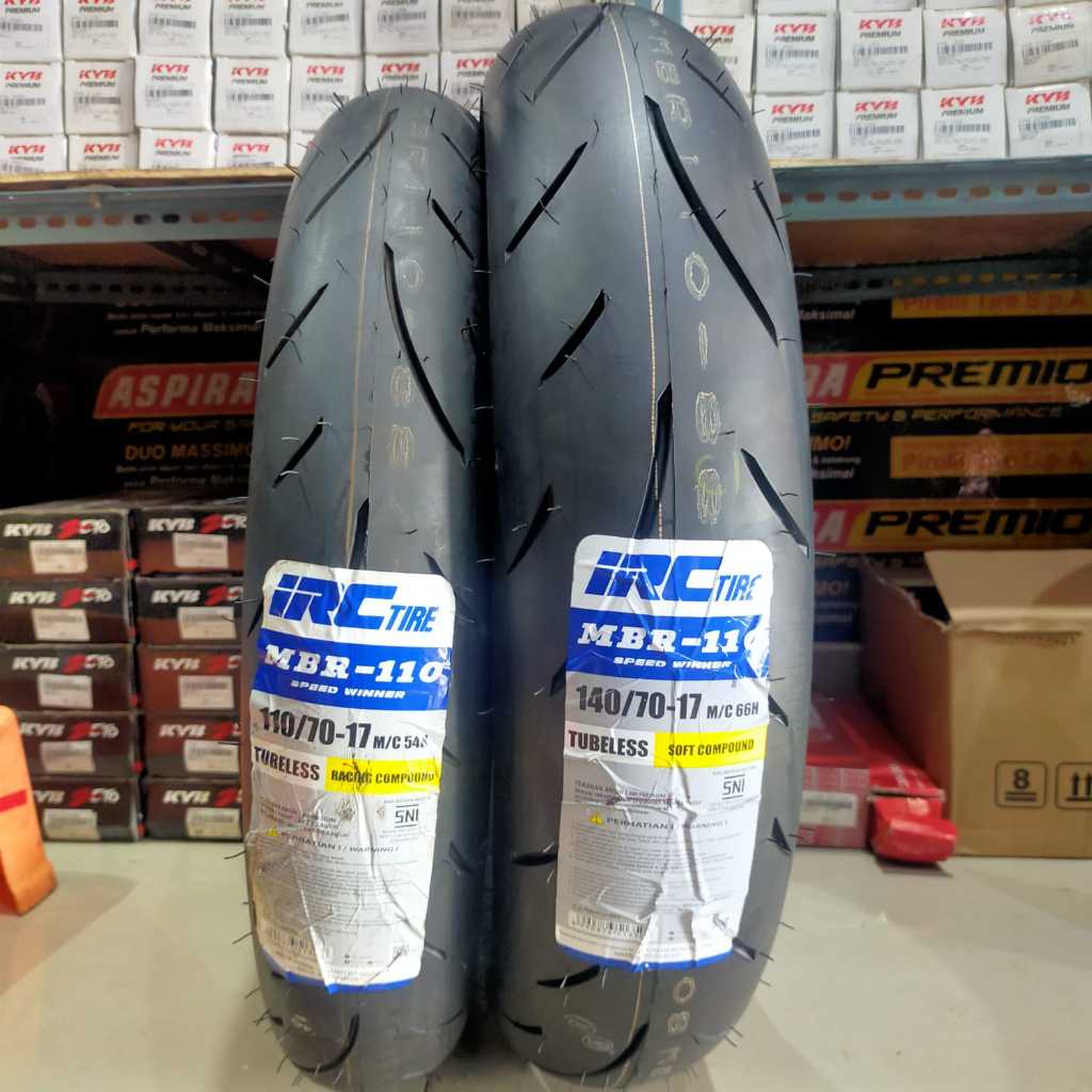 Promo Paket Ban Irc Mbr-110 110/70-17 Dan 140/70-17 Tubeless Ring 17 Soft Compound Gratis Pentil
