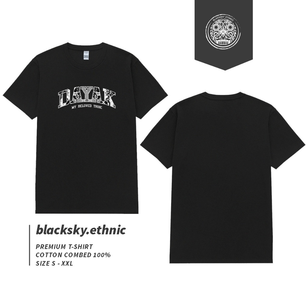 Kaos DAYAK  / Baju Etnik / Baju kaos dayak / baju kalimantan / Baju Borneo / kaos Borneo / kaos hita