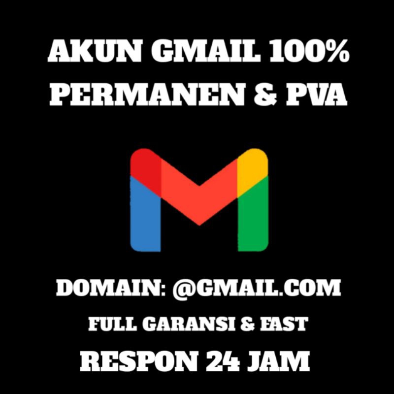 GMAIL FRESH PVA PERMANEN | FULL BERGARANSI | HIGH QUALITY ANTI KENONAKTIF | COCOK UNTUK OTP DAN DLL